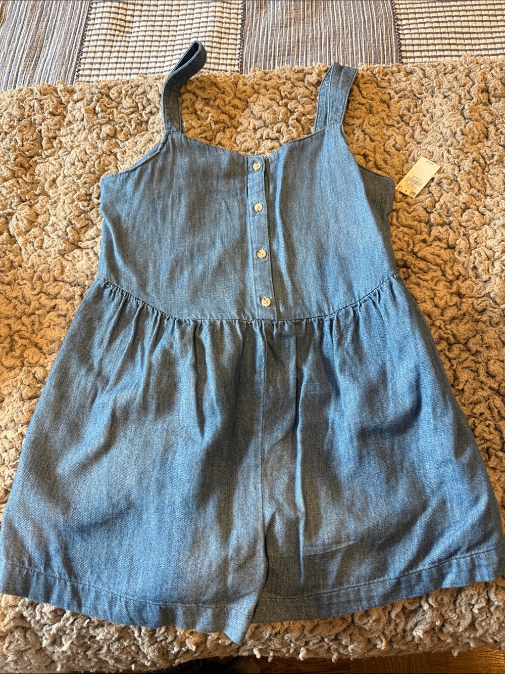 Old Navy Light Blue Chambray One-Piece Romper